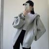 Geometric Pattern Hooded Zipup Sweatshirt For Women Casual Spring Fashion