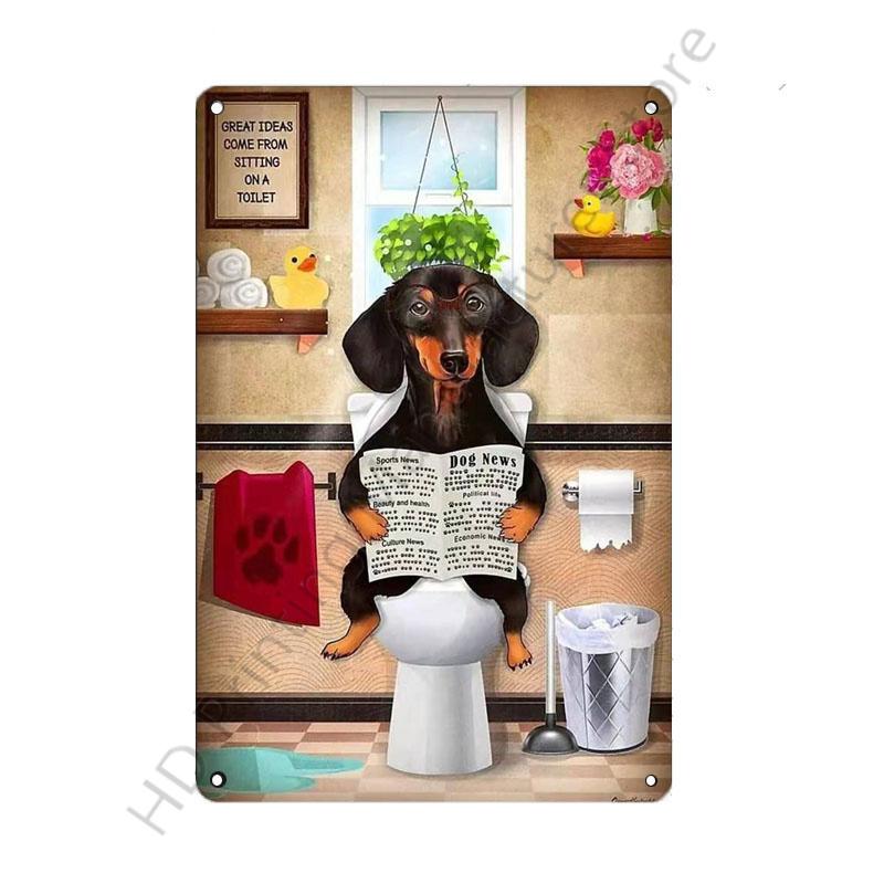 Toilet Wall Decoration Pub Vintage Metal Sign Home Funny Decor Toilet Tin Sign WC Lavatory Toilettes Wall Art Bathroom Restroom