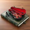 Tiny Violin Instrument Model with Bow Stand Support World's Tiniest Violin Miniature Violin Model for Decorating Dollhouse Home