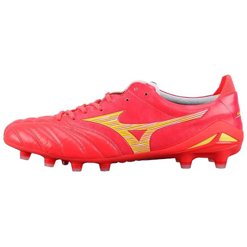 New Mizuno Morelia Neo FG Rubber Long Studs Cushioning Anti Slip And Wear Resistant Soccer Shoes Men's Red Yellow P1GA233064
