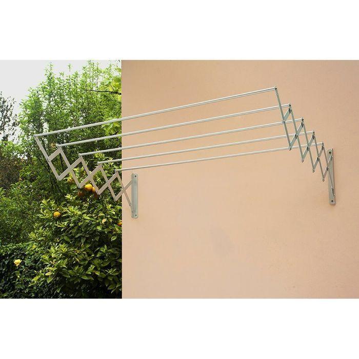 Corde À Linge Rétractable - BigBuy Home - Aluminium - Extensible - Résistant À La Rouille - 5 Cordes