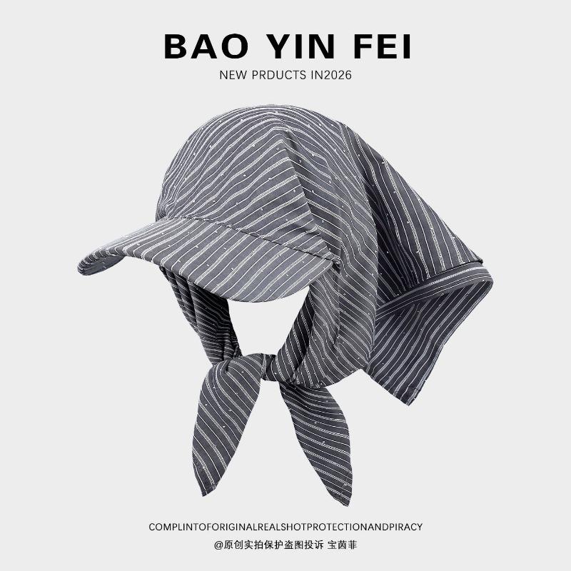 Japanese Rhinestone Stripe Design Strappy Triangle Headband Hat Women's Spring and Summer Fashion Y2k Street Shade Baseball Cap