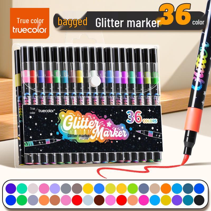 True Color Soft Tip Acrylic Marker Pens - Non-Bleeding, Stackable, Hand-Painted Graffiti & Watercolor Art Pens for Students