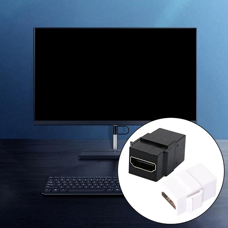 Keystones Jacks Female To Female Adapter Coupler for Wall Plate 4K Video Support Black