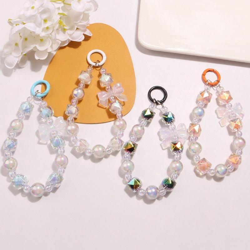Eye Catching Mobile Phone Chain Acrylic Pendant Cellphone Lanyard For Women Girls Telephone Strap Jewelry Drop-resistant