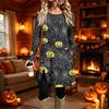 Women's Fashion Casual Printed Long Sleeve Round Neck Dress