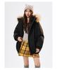 Winter Couple's Hooded Fur Collar Cotton Jacket – Stylish, Thick, and Warm with Detachable Design