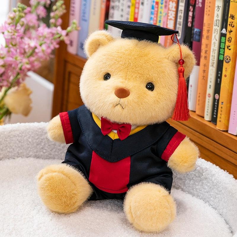 30cm High Quality Graduation Dr.Bear Plush Toy Cute Teddy Bear Soft Doll Boys Girls Students Graduation Gift Can Change Posture