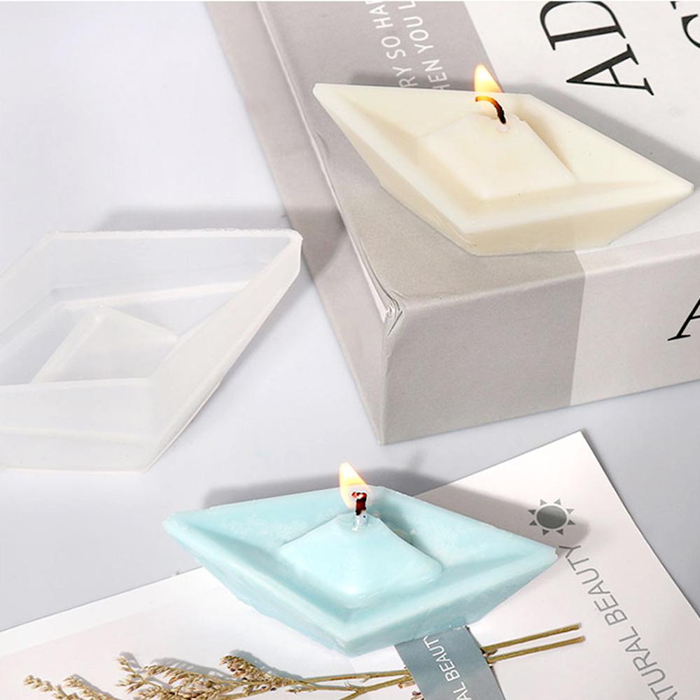 Paper Boat Silicone Candle Molds DIY Aromath Plaster Ornament Scented Candle Mould Home Decor Handcrafts Gifts