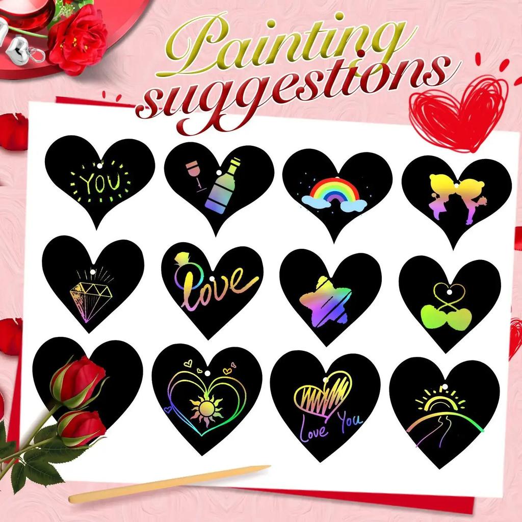 Magic Scratch Greeting Cards -12Pcs Rainbow Colors Reveal Hidden Messages, Customizable Easter/Children'S Day Gift For Kids