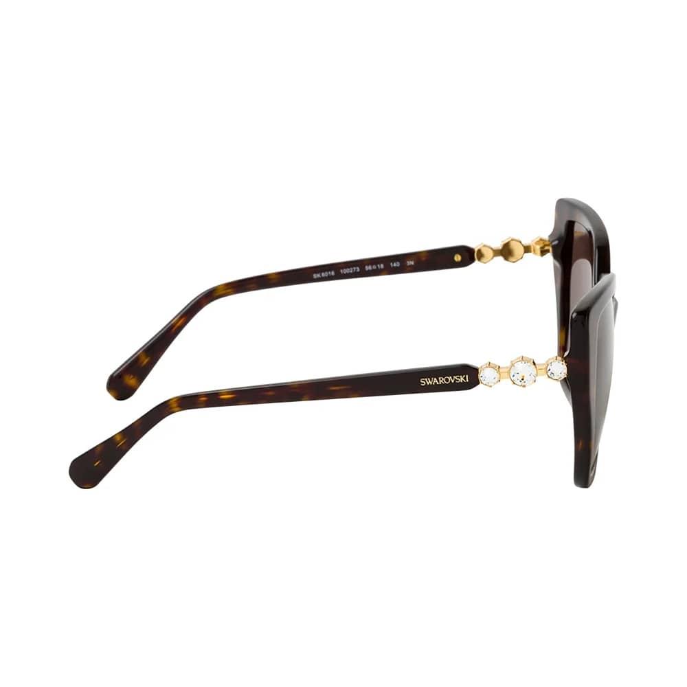 Swarovski Sk 6016 56mm Womens Irregular Sunglasses Dark Havana