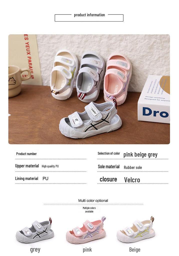 2026 Baby Nicht-Rutschfeste Atmungsaktive Sandalen: Geschlossene Gehhilfenschuhe mit Klettverschluss für Kinder