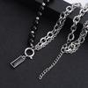 Design Sense Stacked Splicing Titanium Steel Necklace Gem Pendant Necklace Men's and Women's Gifts Clavicle Chain Tide Can Be Used As Bracelet