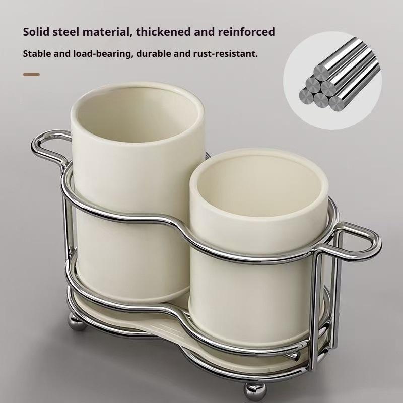 Kitchen Utensil Rack, Countertop Drain Tray, Knife and Spoon Storage Holder