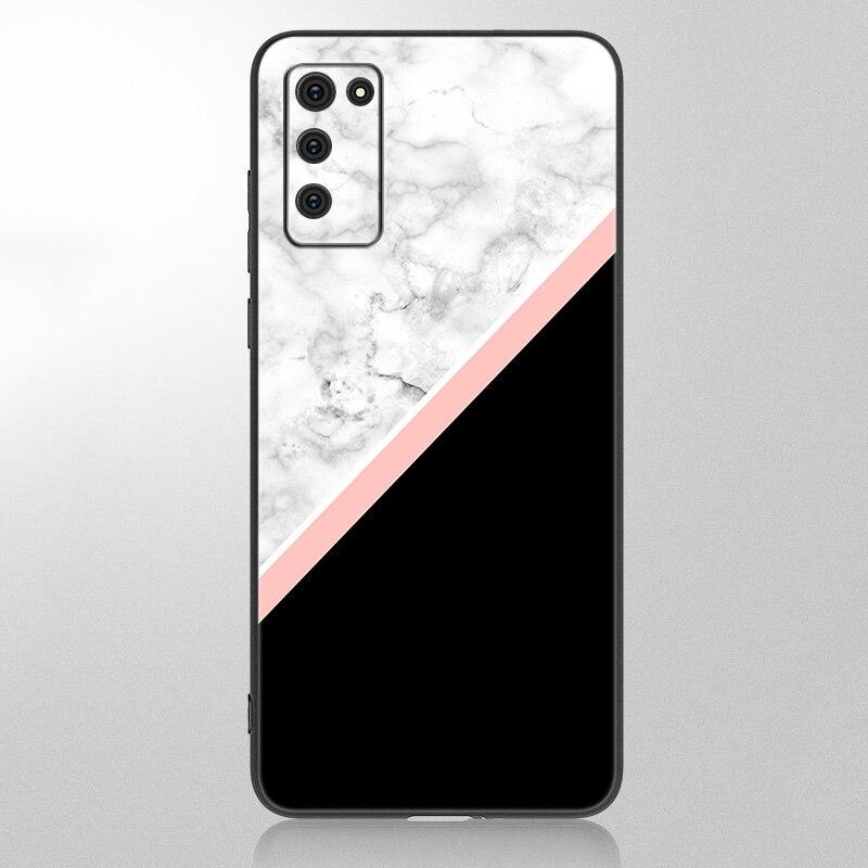 Černobílý mramorový kryt pro Samsung Galaxy A12 A02S A22 A32 A52 A72 A71 A51 A41 A31 A21 A11 A50 A70 A10S A20S Černý kryt