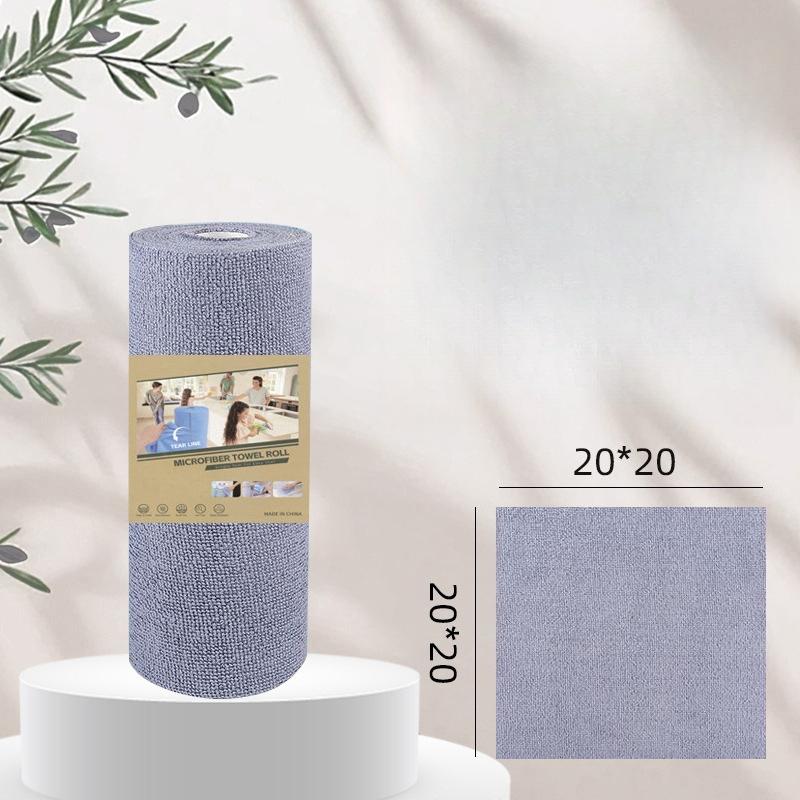 

1 roll/20 sheets of reusable microfiber cleaning wipes - a highly absorbent, durable, and machine washable cleaning cloth 20pcs roll темно-сірий