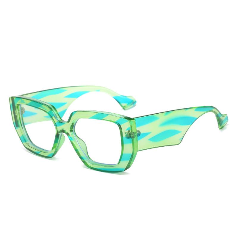 Vintage Square Big Frame Glasses Frame Fashion Wood Frame Glasses Female Transparent Optical Green Eyeglasses