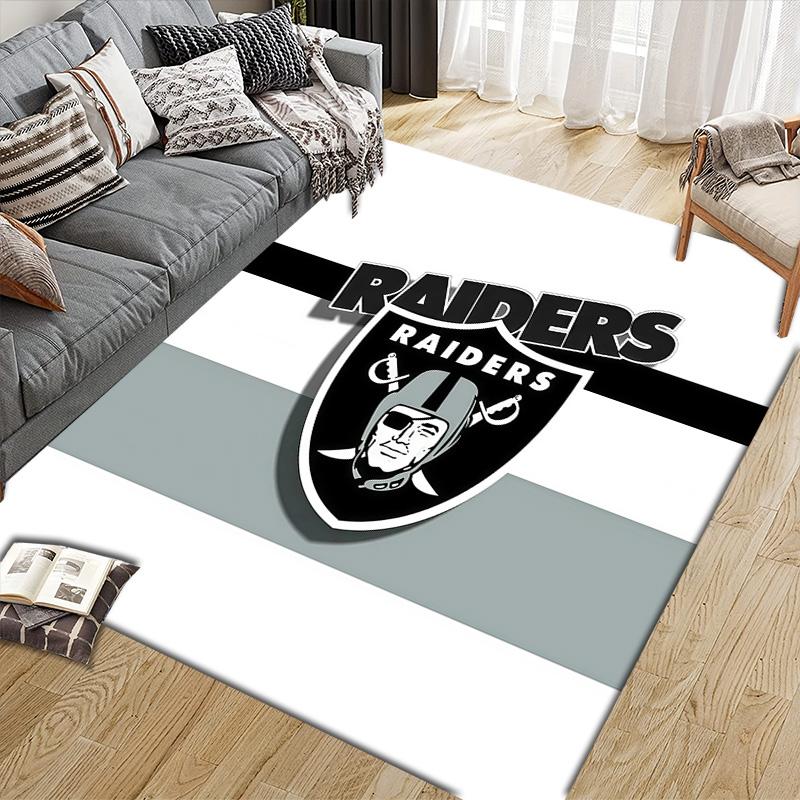 Las Vegas Raiders2 Flannel Pattern Square Carpet,Area Rug,Carpet Rug for Living Room Bedroom Sofa Playroom Decor,Non-slip Floor Mat
