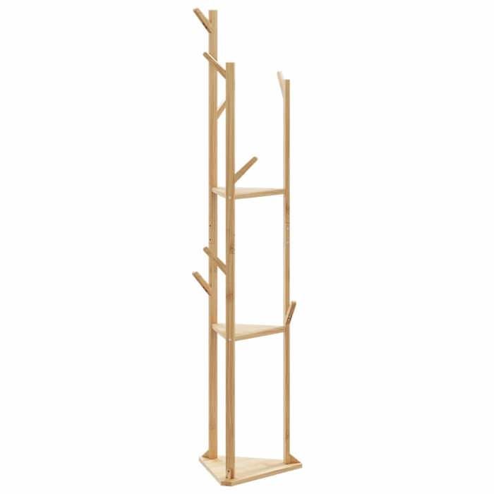 VidaXL Coat Rack with Hooks and Shelves 39x33x166 Cm Bamboo, Clothes Rack, Garment Stand, Clothes Rack with 4008917