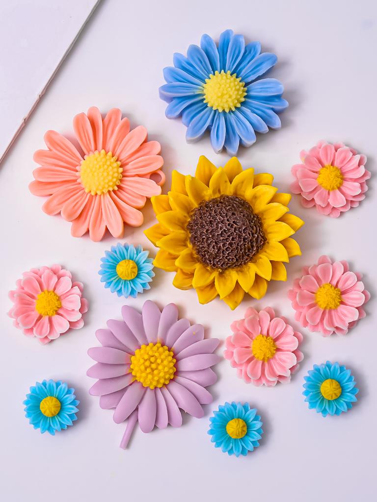 DIY 3D Daisy Flower Candle Silicone Mold Sunflower Handmade Soap Gypsum Ornament Molds Resin Clay Craft Casting Home Decor Gift