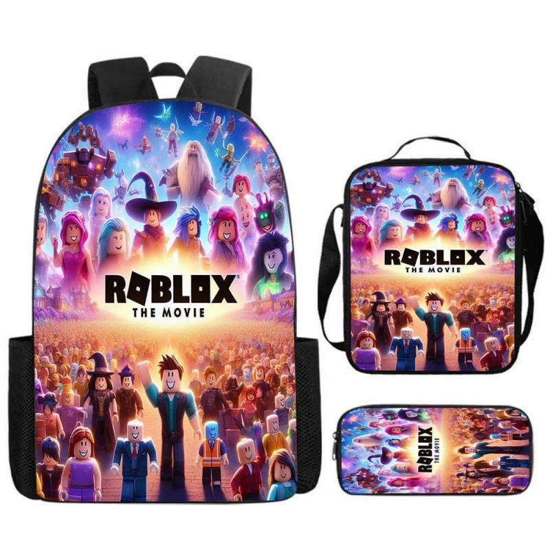 ROBLOX Themed Kids Backpack School Lightweight Durable Oxford Fabric Bag With Padded Straps Cartoon Print Grades 1-9
