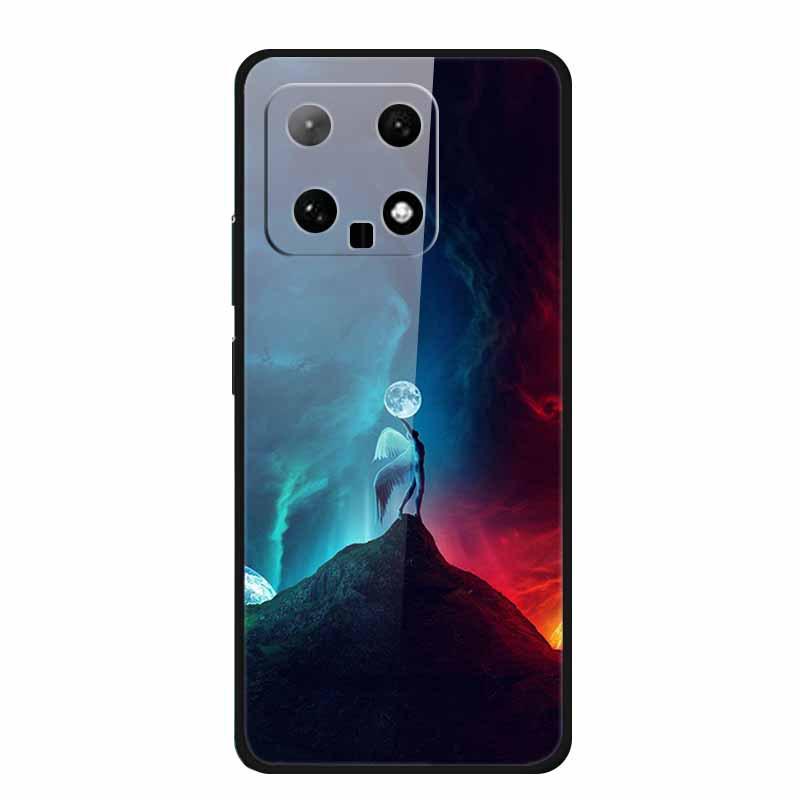 Starry Sky Tempered Glass Phone Case for Xiaomi 14 - Unisex Model, Hot Seller