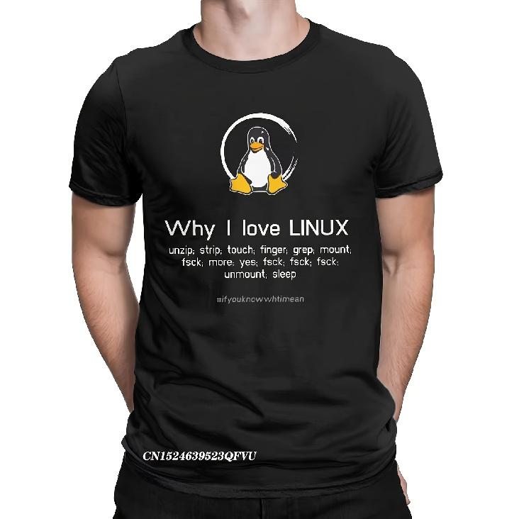 Men S Linux Tux Penguin T-shirt | Premium Black Tee with Linux Logo and Command Line Code Design, Funny Tech Geek Shirt for Programmers, S чёрный