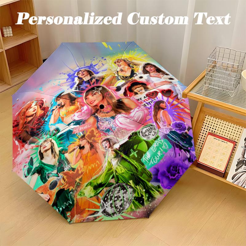 8‑Rib Automatic Umbrella, Taylor Swift Design Foldable Umbrella for Sun Rain Protection Travel