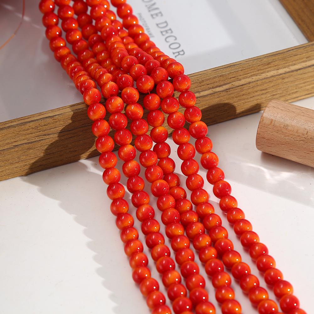High-Quality Imitation Yellow Tiger Eye Gemstone Glass Beads for DIY Bracelets and Ornaments