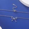 Bow Necklace for Women Gold Silver Bow Necklace Fashion Bow Pendant Necklace Bow Necklace Jewelry Perfect Jewelry for Women