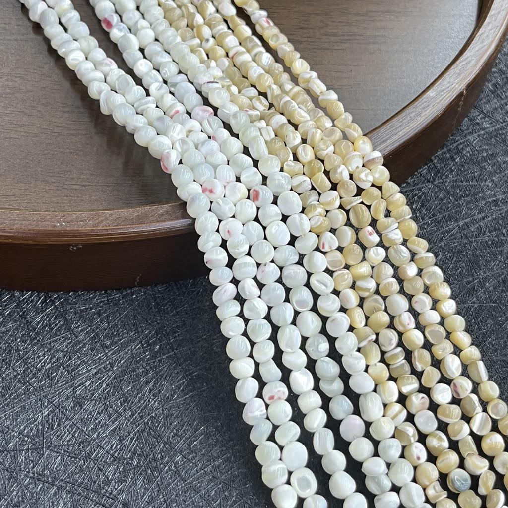 1String, Natural Shell Beads 5-6mm, Boho Style Irregular Chip Loose Spacer Beads for DIY Bracelet & Necklace Accessories Jewelry Making Supplies 38cm