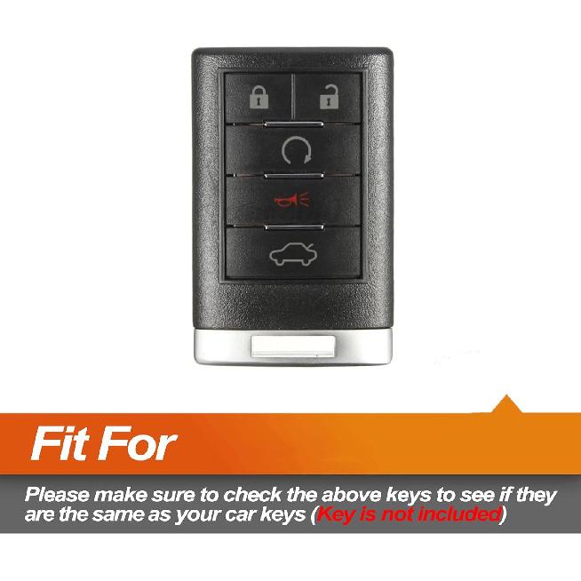 Silicone Key Fob Cover Fit for Cadillac ATS CTS DTS Escalade Escalade ESV SRX STS XTS Corvette Smart 5 Buttons Key Fob | Car Accessories | Remote Key