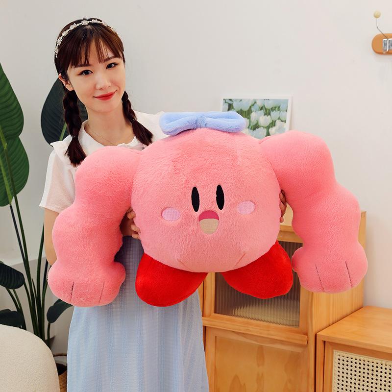 New Muscle Star Kirby Doll Plush Toy Animation Peripheral Pillow Cushion Two Dimensional Play