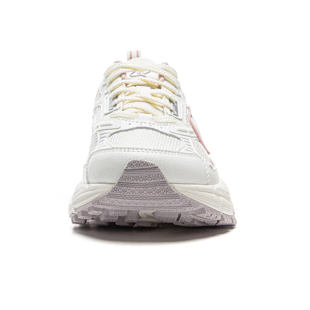 Li Ning Star Ring Cushioning Slip Resistant Abrasion Resistant Breathable Low top Casual Shoes Women's White Silver AGCV112-3