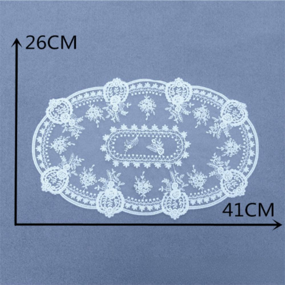 Vintage Embroidered Lace Table Mat Round Flower Embroidery Dining Table Cover Napkin Placemat Lace Table Cloth for Coffee Cup