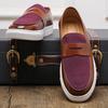 Sneaker für Herren im Frühling und Herbst, Britischer Stil, Slipper-Loafer, Lässige Herrenschuhe, Schuhe mit runder Zehenpartie