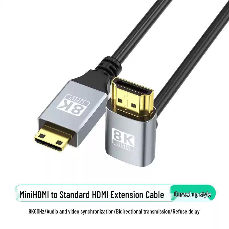 8K60Hz Mini HDMI auf HDMI Multidirektionales Winkelkabel für Kamera/Notebook