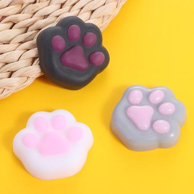 Silicone Cartoon Fidget Toy TPR Pinch Decompression Toy Cute Mini Cat Paw Squeeze Toy  Funny Toys