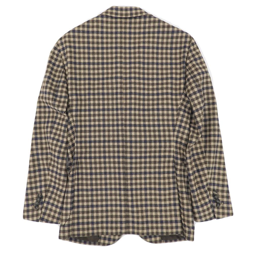 DE PETRILLO Excellent condition shepherd check wool nylon POSILLIPO tailored jacket, brown, size 44, for men Jacket 44 BrownUsed
