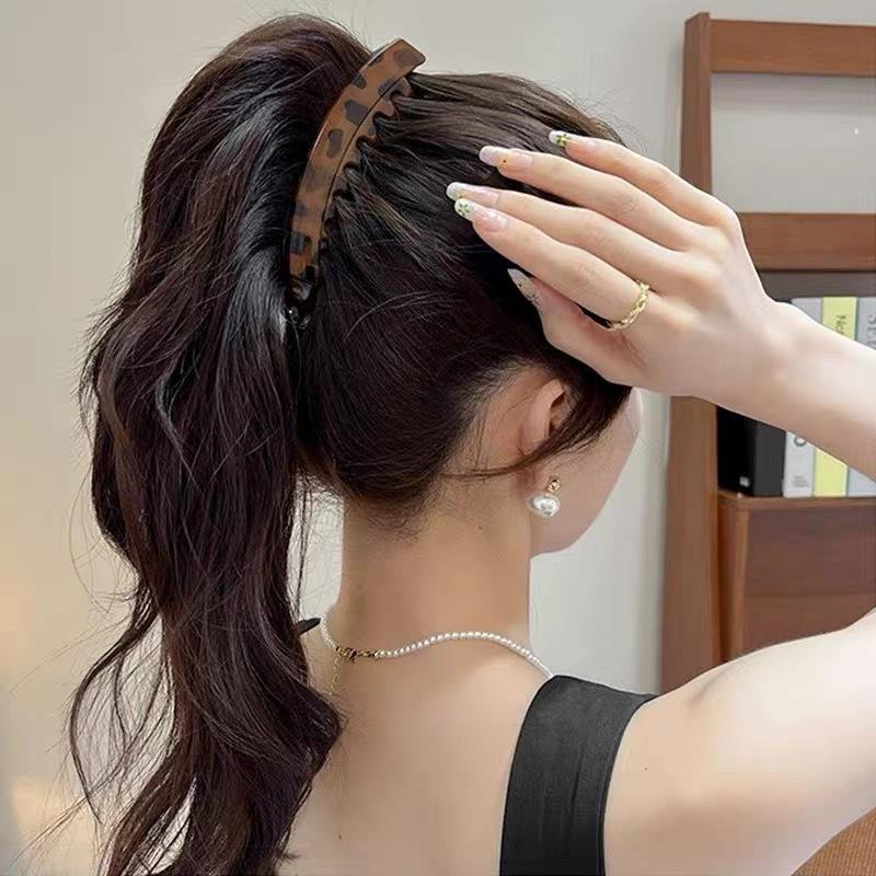 Non Slip Banana Claw Clips For Women Leopard Print Large Banana Clip For Thick Barrettes Ponytail Hairgrip Hair Accessories Gift