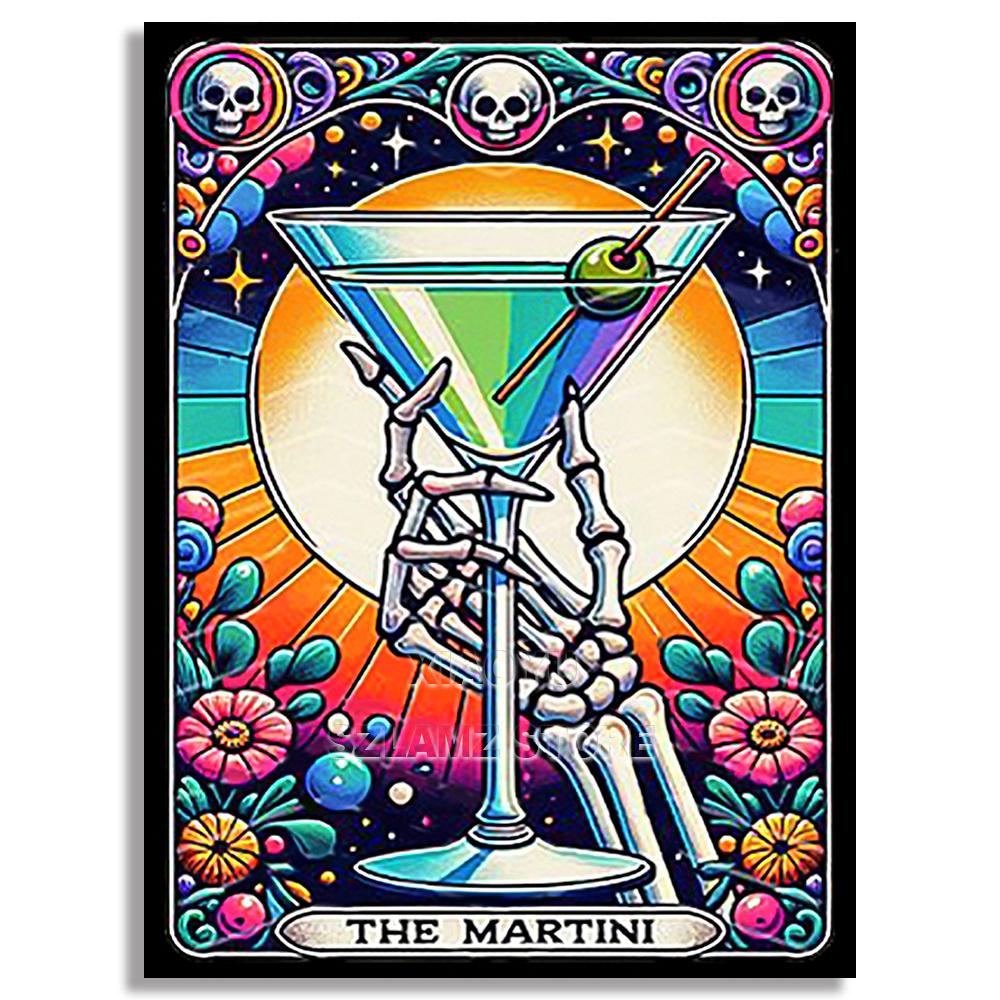 DIY Diamond Embroidery Tarot Card Diamond Painting Cartoon Skeleton Cross Stitch Set Halloween Art Decoration Gift