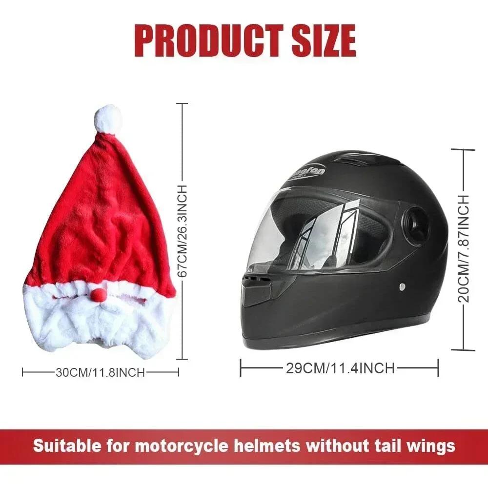 Christmas Motorcycle Helmet Cover – Santa Claus Plush Hat for Bike Riders Xmas Party Fancy Accessory Gift