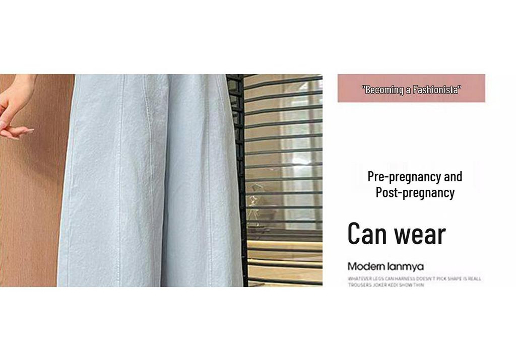 2026 Summer Versatile Wide-Leg Balloon Pants for Pregnant Women - Loose, Slimming, Nine-Point Casual Fit