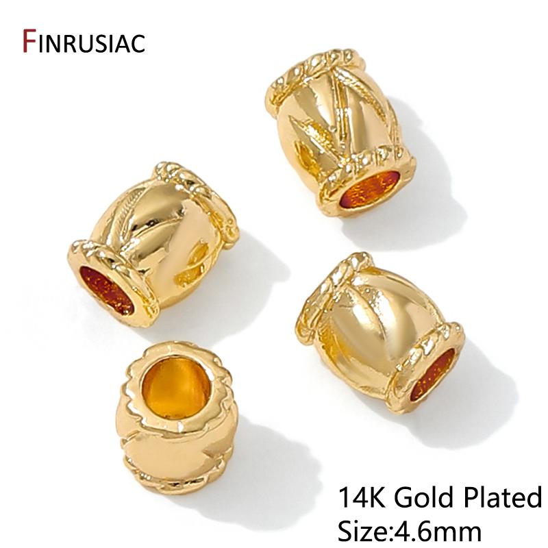 

14K Gold Plated Brass Tube Spacer Beads,Supplies For Jewelry,Separators Beads for DIY Bracelet Jewelry Making Accessories 10 pieces