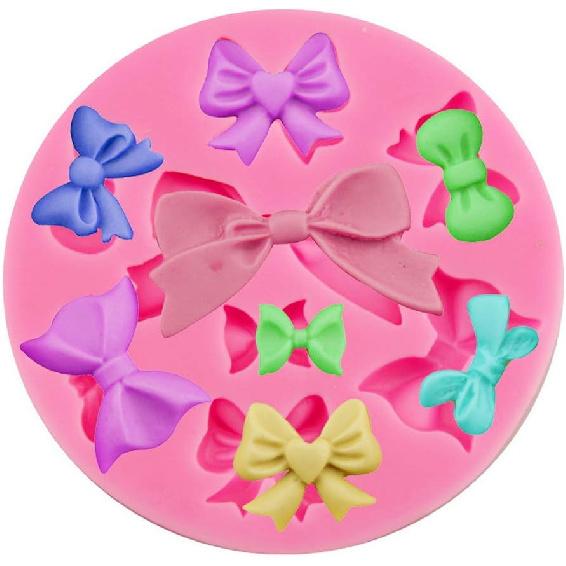 3 Pack Bows Silicone Mould, Bow Fondant Sugar Mould Craft Molds for Birthday Wedding Party DIY Cake Decorating Mold