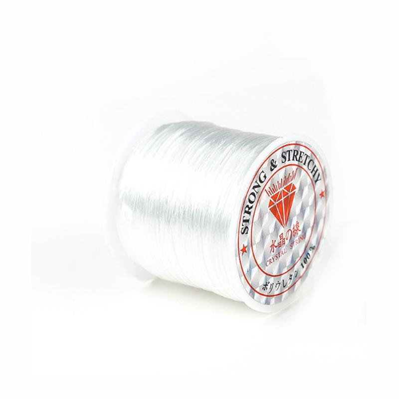 1 Roll Transparent Elastic Crystal Line Beading Cord for Jewelry Making and Garment Accessories
