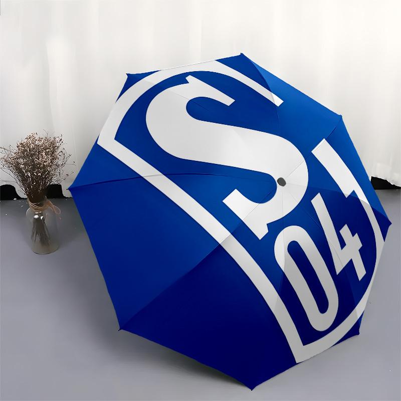 Logo Schalke 04 Automatyczne Otwieranie i Zamykanie, 8-żebrowa Konstrukcja Przenośny Parasol, Odpowiedni dla Mężczyzn i Kobiet na Wszystkie Pory Roku Idealny Prezent dla