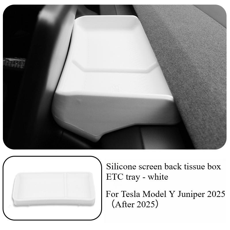 For Tesla Model Y Juniper 2025 Central Control Storage Box Rear Air Outlet Screen Frame Car White Trim Interior Suit Accessories