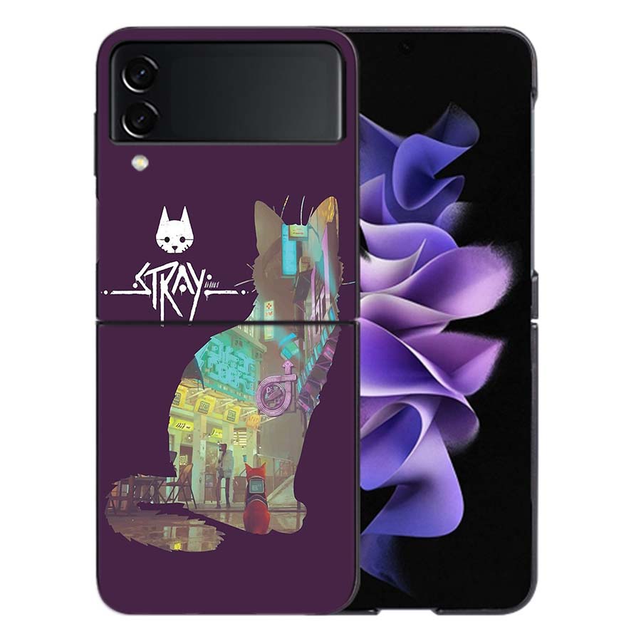 Game S-Stray Cat Phone Case For Samsung Z Flip 6 7 5G Galaxy Z Flip 5 4 3 5G Cases Shockproof Hard Cover TPU