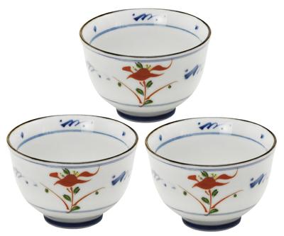 Mino Ware Sencha 3er Set rot gefärbt 139377(3)